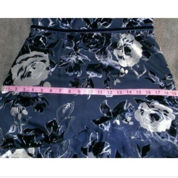 NWT Marchesa Notte Blue Floral Sleeveless Tiered Burnout Gown Dress 2 - Picture 12 of 12